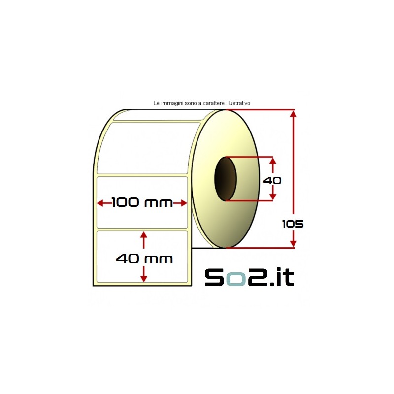 Rotolo bobina etichette 100x40 A.40 - 1000pz termica